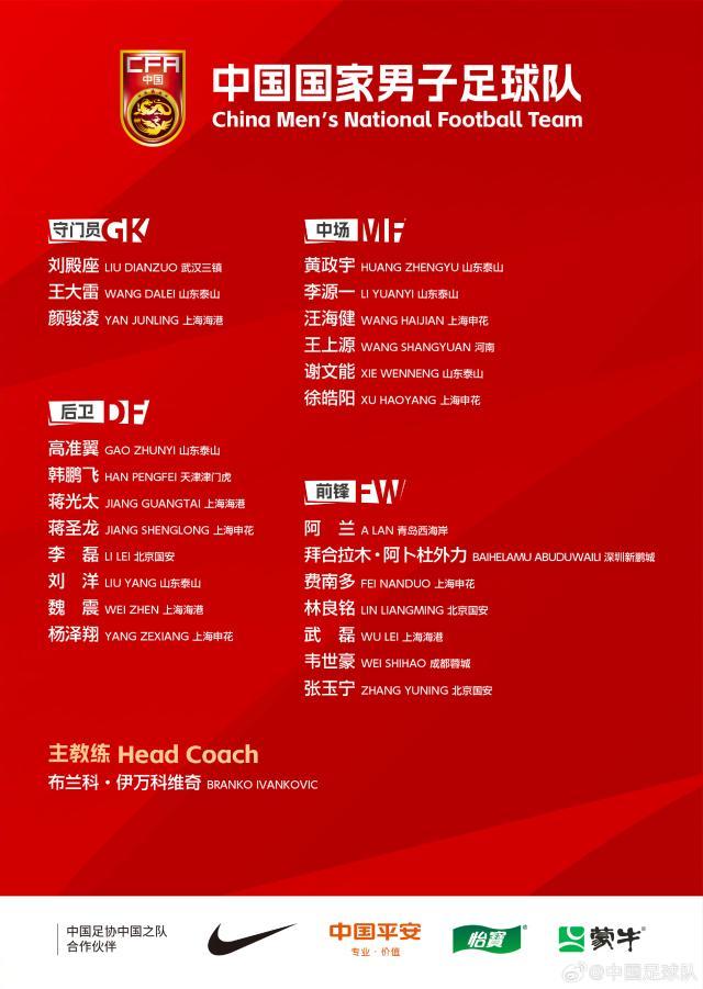 欧博abg官网入口-国足名单公布：武磊、阿兰、韦世豪入选，朱辰杰缺阵