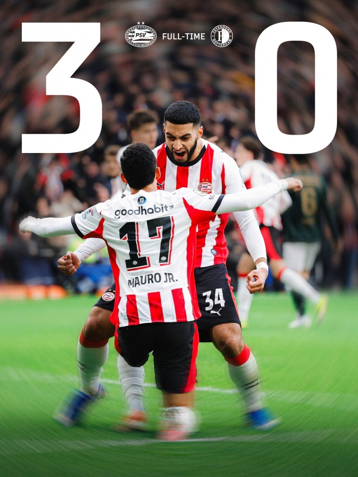 欧博abg登录入口-统治力！埃因霍温3-0横扫费耶诺德，17分领跑荷甲三连冠在望